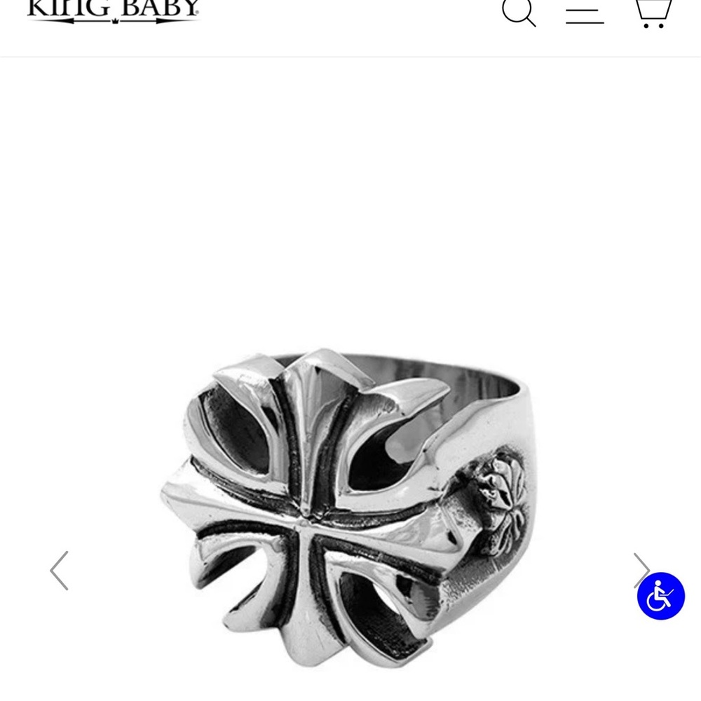 Vintage King Baby Gothic Cross Silver Ring